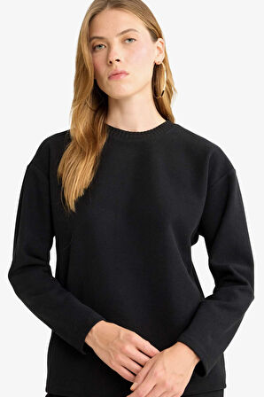 Relax Fit Bisiklet Yaka Sweatshirt