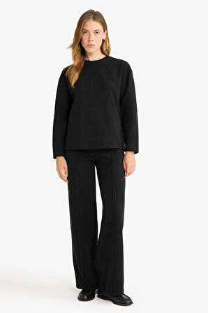 Relax Fit Bisiklet Yaka Sweatshirt
