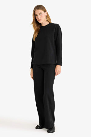 Straight Fit Beli Lastikli Selanik Kumaş Pantolon
