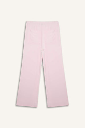 Wide Leg Üç Cepli Normal Bel Standart Boy Geniş Paça  Keten Karışımlı Pantolon