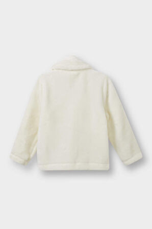 Kız Bebek Bebe Yaka Düğmeli Pelüş Hırka