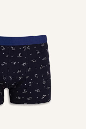 Regular Fit Kaktüs Desenli 3'lü Boxer