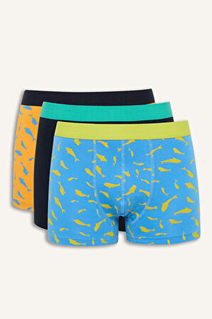 Regular Fit Hayvan Baskılı 3'lü Boxer