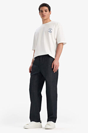Straight Fit Geniş Paça Jean Pantolon