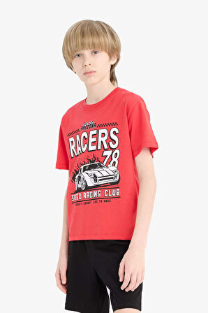 DeFacto Erkek Çocuk Pijama Takımı Kısa Kollu Üst Esnek Belli Şort F1734A825HSRD63