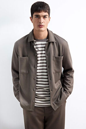 Regular Fit Dokuma Uzun Kollu Gömlek