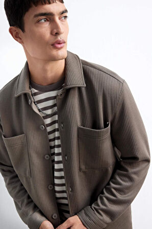 Regular Fit Dokuma Uzun Kollu Gömlek