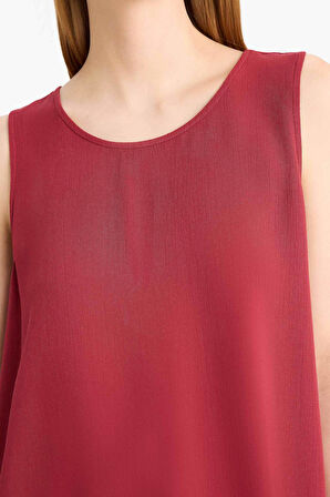 DeFacto Regular Fit Yuvarlak Yaka Kolsuz Plaj Üstü-Fall in Love D9762AX25SMBR285