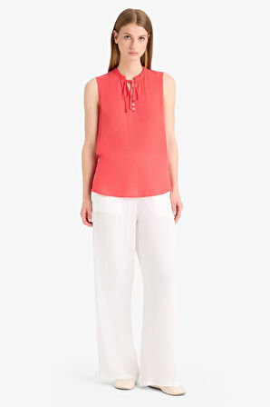 Regular Fit Esnek Belli Bağcıklı Plaj Pantolonu-Fall in Love