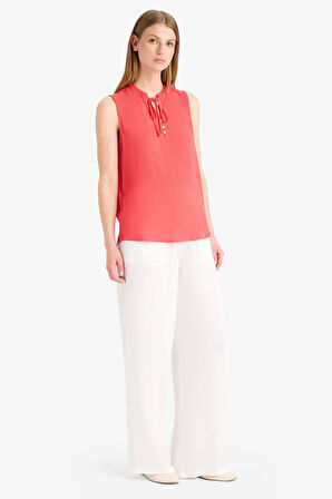 Regular Fit Esnek Belli Bağcıklı Plaj Pantolonu-Fall in Love