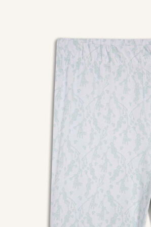 DeFacto Regular Fit Pijama Takımı Kısa Kollu Üst Desenli Uzun Altı-Fall in Love E0266AX25SPGN1169