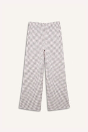 Coool Wide Leg Desenli Normal Bel Geniş Paça Pantolon