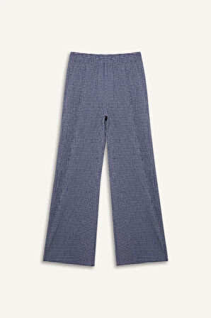 Coool Wide Leg Desenli Normal Bel Geniş Paça Pantolon