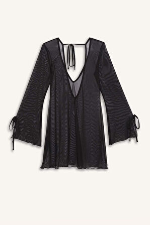 -Fall in Love Regular Fit Tül Plaj Kıyafeti