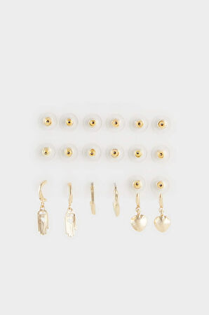 Kadın 9'lu Gold Küpe