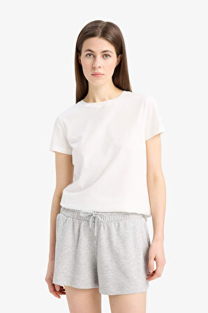 DeFacto Regular Fit Beli Bağcıklı Normal Bel Düz Paça Şort C7600AX25SMGR93