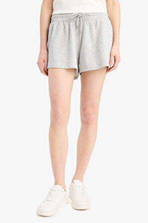 DeFacto Regular Fit Beli Bağcıklı Normal Bel Düz Paça Şort C7600AX25SMGR93