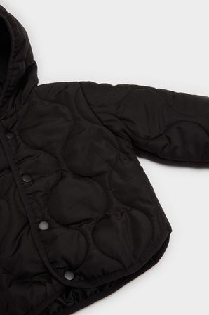 DeFacto Su Geçirmez Kapüşonlu Çıtçıtlı Kapitoneli Mont Erkek Bebek E8234A525AUBK27