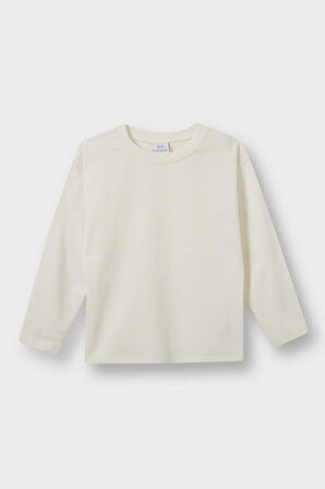 Erkek Bebek Bisiklet Yaka Basic Düz Uzun Kollu Tişört