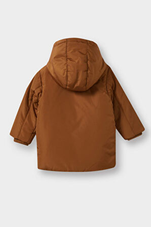 Erkek Bebek Su Geçirmez Kapüşonlu Pelüş Astar Mont