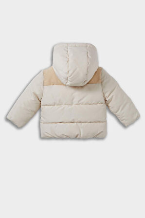 Erkek Bebek Su Geçirmez Kapüşonlu Fermuarlı Şişme Mont