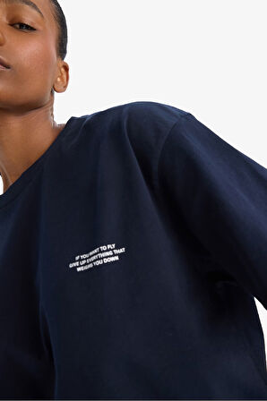 DeFactoFit Oversize Geniş Kalıp Bisiklet Yaka Kısa Kollu Tişört T7793AZ25SPNV146
