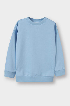 Erkek Bebek Regular Fit Bisiklet Yaka Sweatshirt Kumaşı Sweatshirt