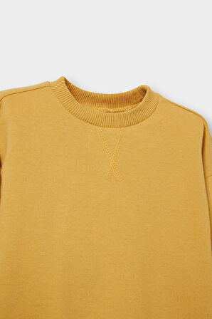 Erkek Bebek Regular Fit Bisiklet Yaka Sweatshirt Kumaşı Sweatshirt