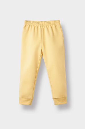 Kız Bebek 2'li Takım İçi Yumuşak Tüylü Sweatshirt Eşofman Altı