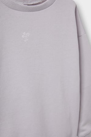 Kız Bebek 2'li Takım Basic Düz Sweatshirt Eşofman Altı
