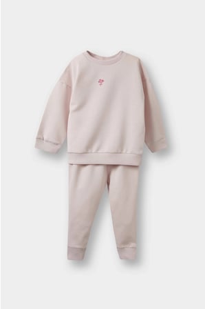 Defacto E8358A5PR306 Mor Kız Bebek Sweatshirt Kumaşı 2'li Takım