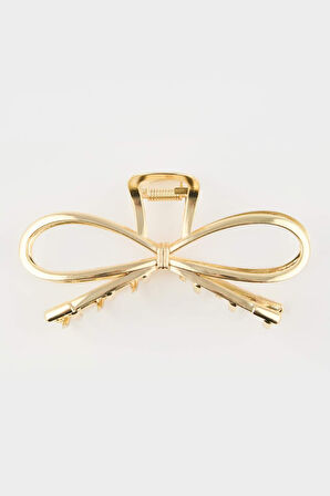 Kadın Gold Kurdele Motifli Mandal Toka