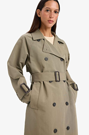 Regular Fit Kemerli Uzun Trençkot