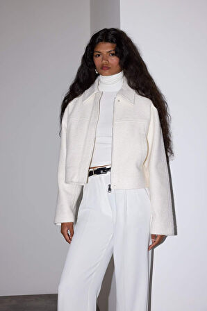 Regular Fit Polo Yaka Kaşe Mont