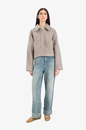 Regular Fit Polo Yaka Kaşe Mont