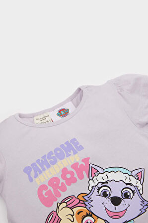 Kız Bebek Paw Patrol Pijama Takımı Penye Kısa Kollu Pijama Üstü Esnek Belli Şort Pijama Altı