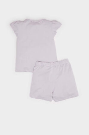 Kız Bebek Paw Patrol Pijama Takımı Penye Kısa Kollu Pijama Üstü Esnek Belli Şort Pijama Altı