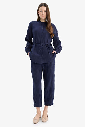 	Basic Düz Cepli Müslin Harem Pantolon