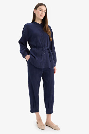 	Basic Düz Cepli Müslin Harem Pantolon