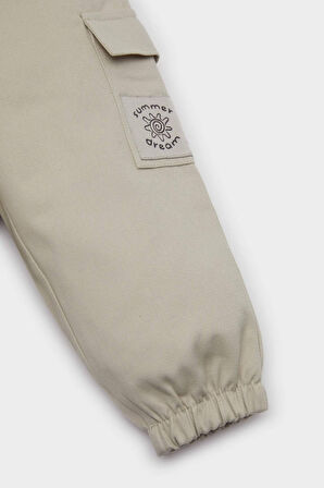 DeFacto Erkek Bebek Beli Lastikli Kargo Cepli Gabardin Pantolon E2010A525SPBG779