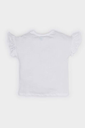 Kız Bebek Disney Mickey & Minnie Bisiklet Yaka Kısa Kollu Tişört