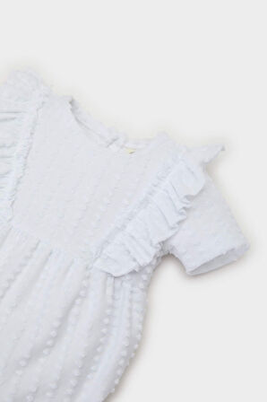 Kız Bebek Yenidoğan Bisiklet Yaka Kısa Kollu Çıtçıtlı Body