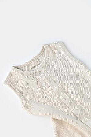 Organik Waffle Askılı Tulum