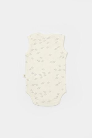 Organik Modal Fil Baskılı 2 li Askılı Unisex Bebek Badi