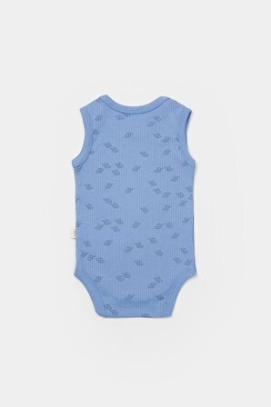 Organik Modal Fil Baskılı 2 li Askılı Unisex Bebek Badi