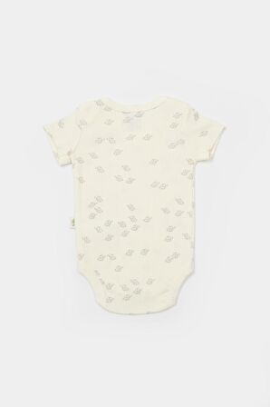 Organik Modal Fil Baskılı 2 Li Kısa Kollu Badi