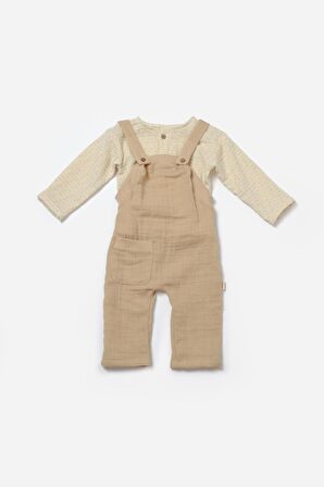 Organik Uzun Kollu Kazak & Salopet Seti