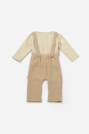 Organik Uzun Kollu Kazak & Salopet Seti