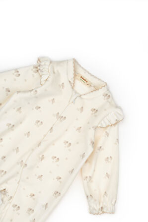 Bebek Uzun Kollu Kadife Tulum %100 Organik Pamuk - Yenidoğan - Csy8033