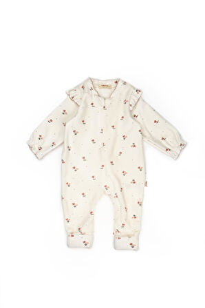 Bebek Uzun Kollu Kadife Tulum %100 Organik Pamuk - Yenidoğan - Csy6058